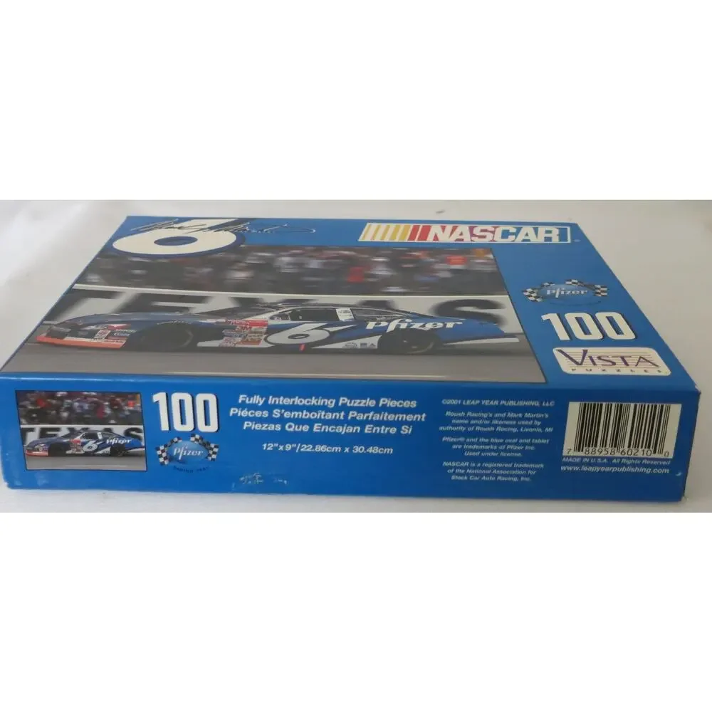 NASCAR Pfizer Racing Mark Martin #6 NEW Puzzle 100 Pieces Vintage 2001 Toy Game